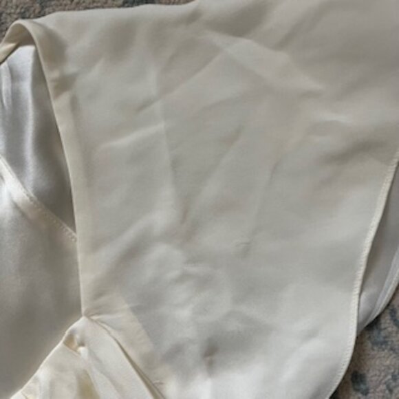 🧡3/15 FRAME Cream/Ivory Short Flutter Sleeve Silk Blouse Top Women's XS/TP - Picture 6 of 10